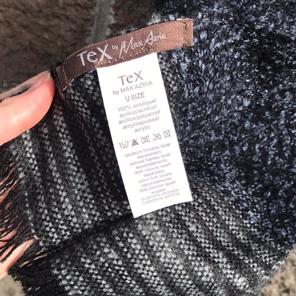 NWOT Tex by Max Azria wool-like grey scarf - Picture 5 of 13
